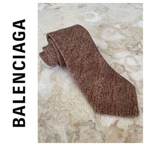 Balenciaga 100% Raw Natural Silk Tie Vintage
